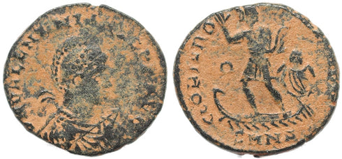 Roman coin of Valentinian II - GLORIA ROMANORVM - Nicomedia